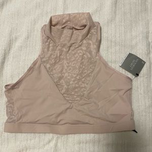Victoria’s Secret Mock Neck Crop top. XL. Lounge bra/sports bra in Champagne.